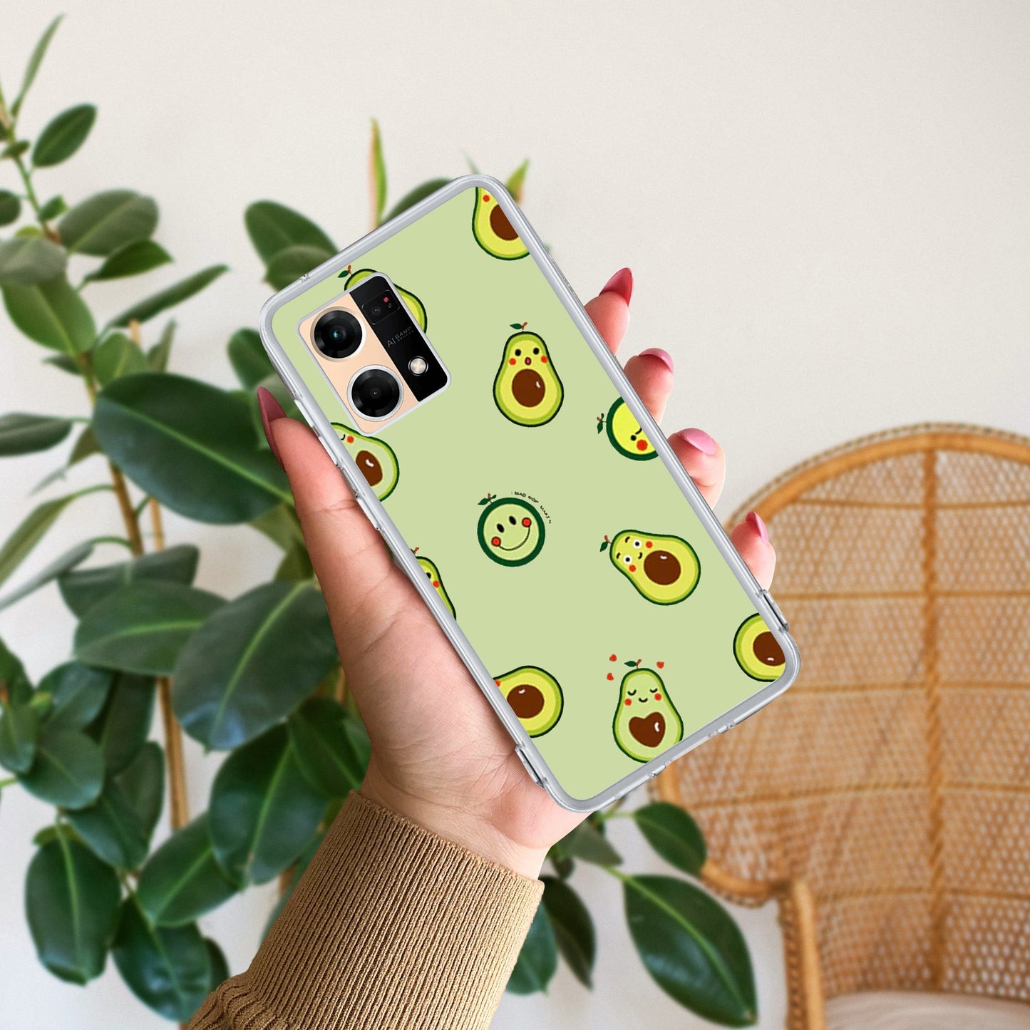 Cute Avocado Customize Transparent Silicon Case For Oppo