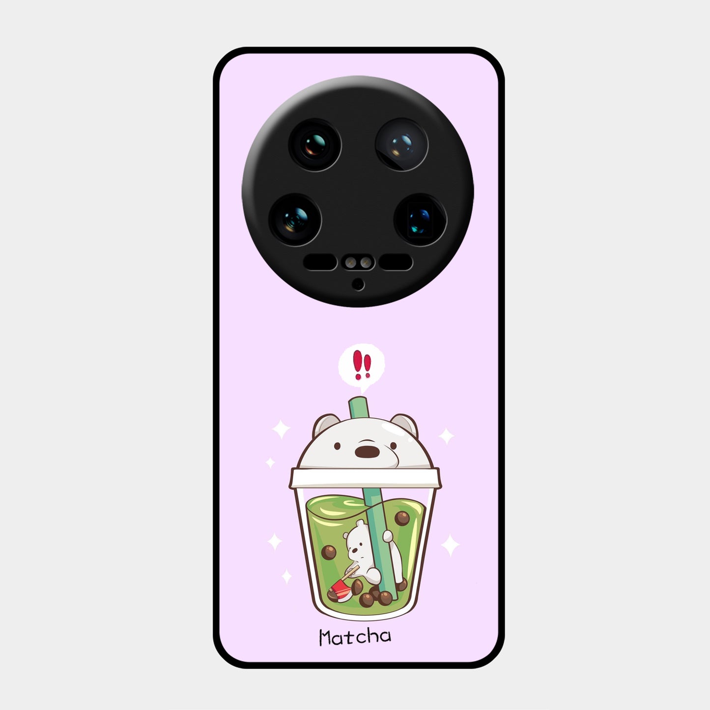 Cartoon Matcha Tea We Bare Bears Glossy Metal Case Cover For Redmi