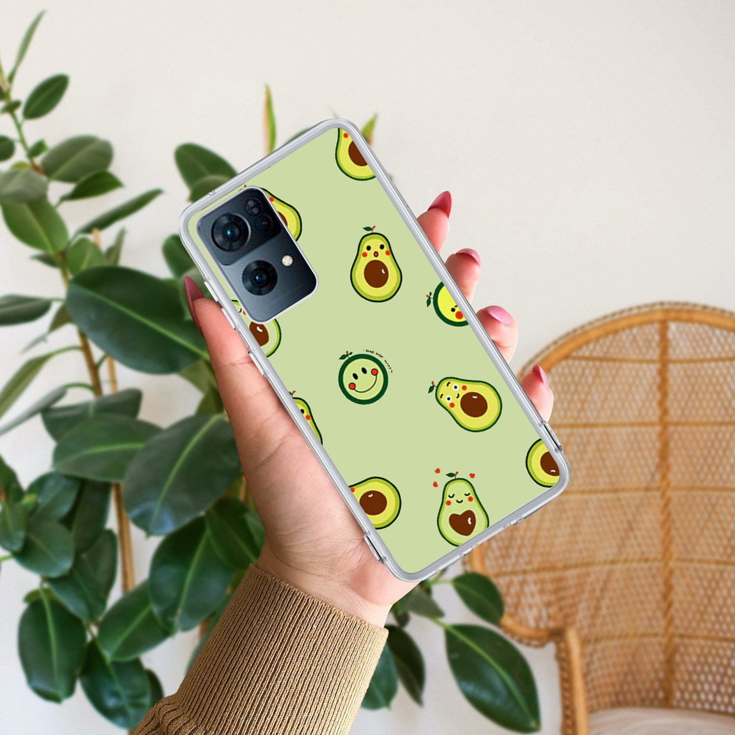 Cute Avocado Customize Transparent Silicon Case For Oppo