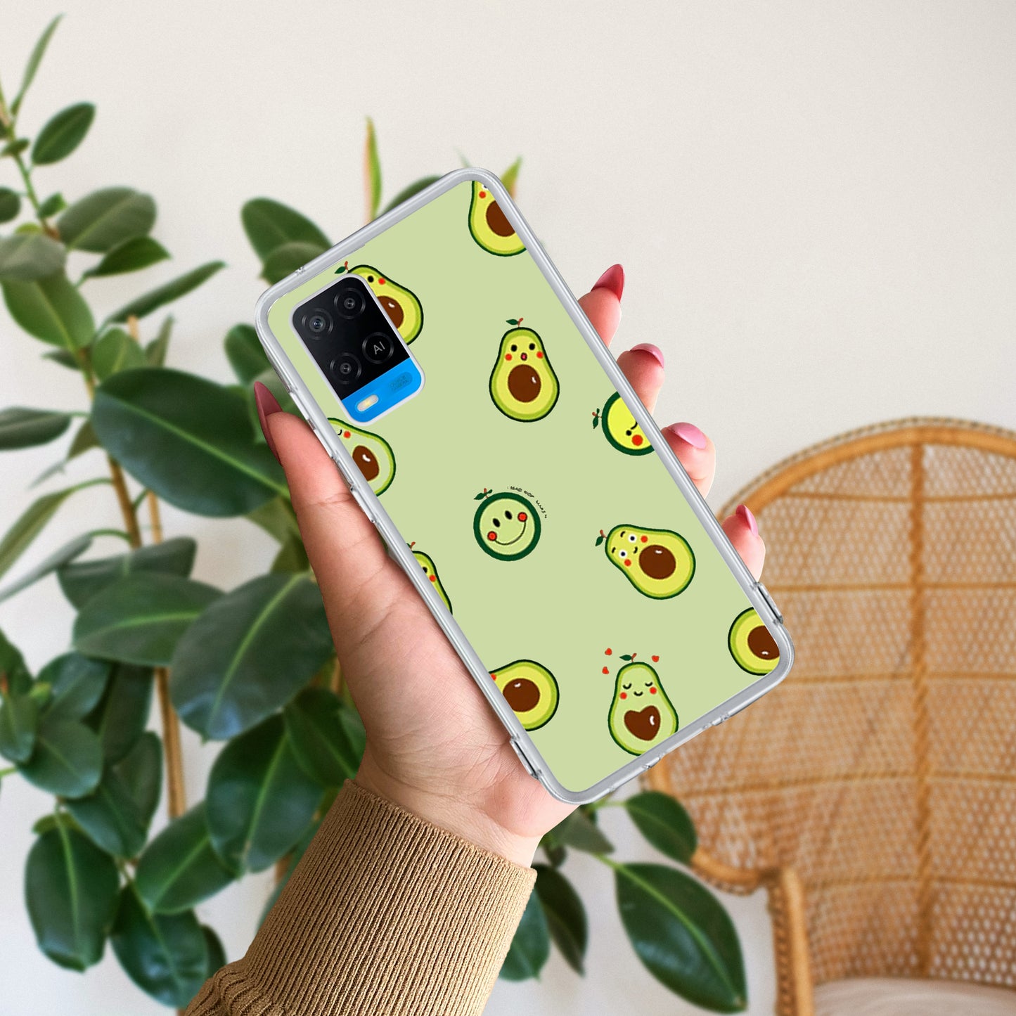 Cute Avocado Customize Transparent Silicon Case For Oppo