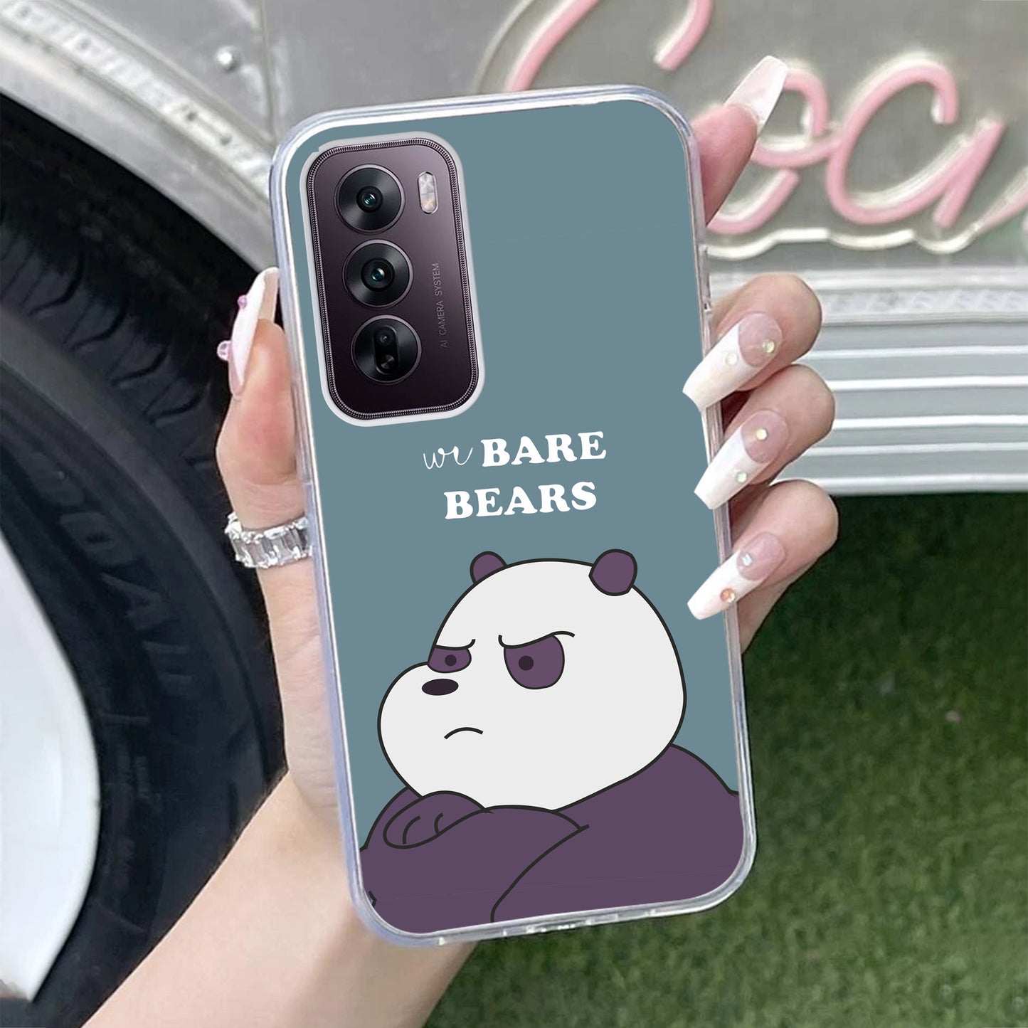 We Bare Bears Transparent Silicon Case Blue For Oppo