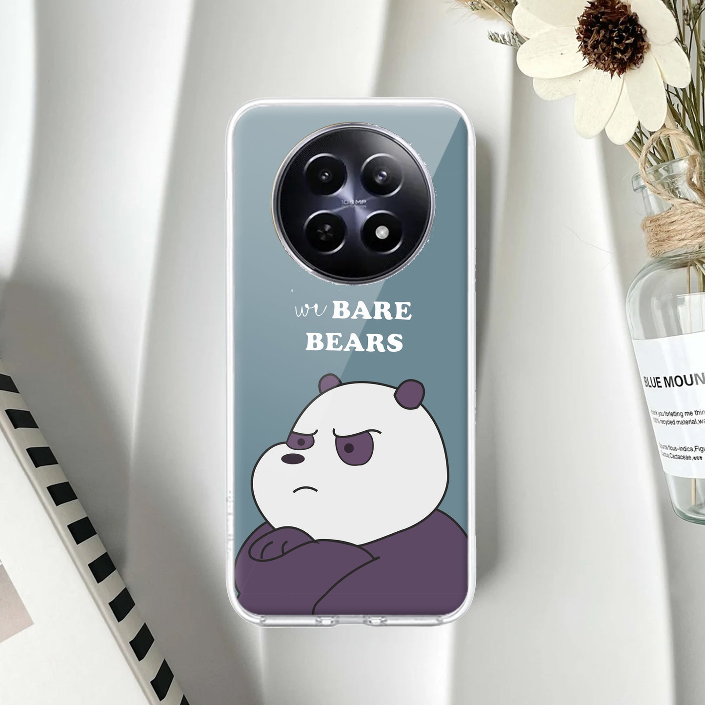 We Bare Bears Transparent Silicon Case Blue For Realme/Narzo