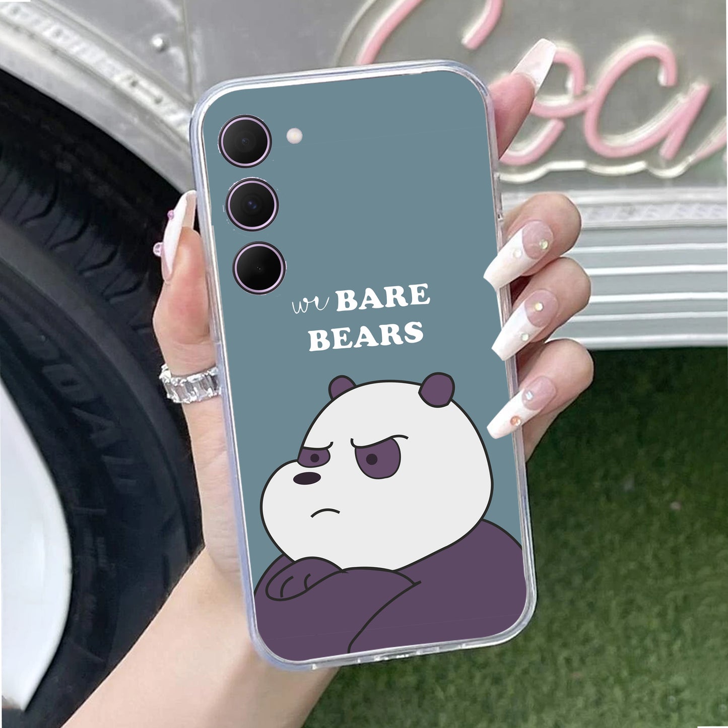 We Bare Bears Transparent Silicon Case Blue For Samsung