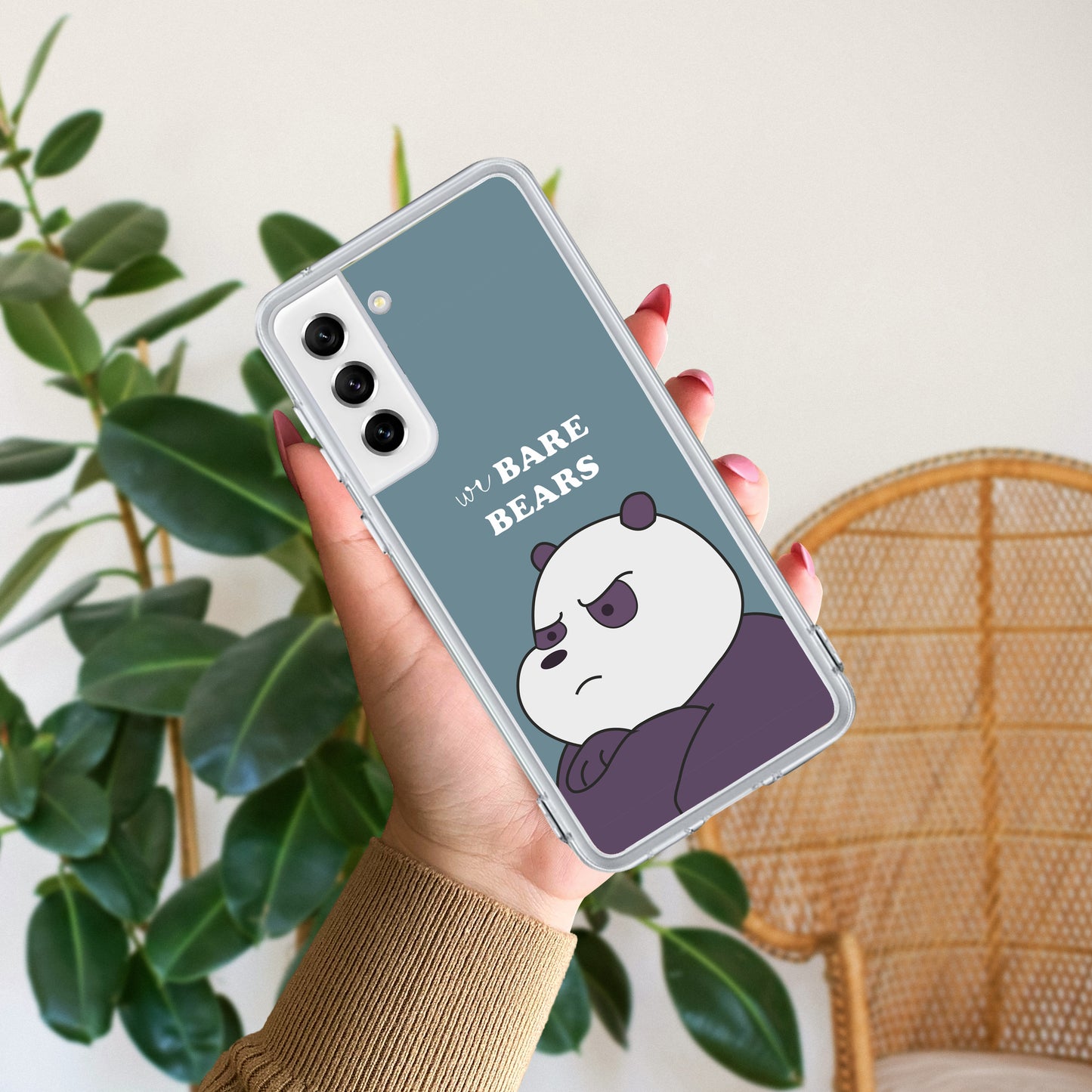 We Bare Bears Transparent Silicon Case Blue For Samsung