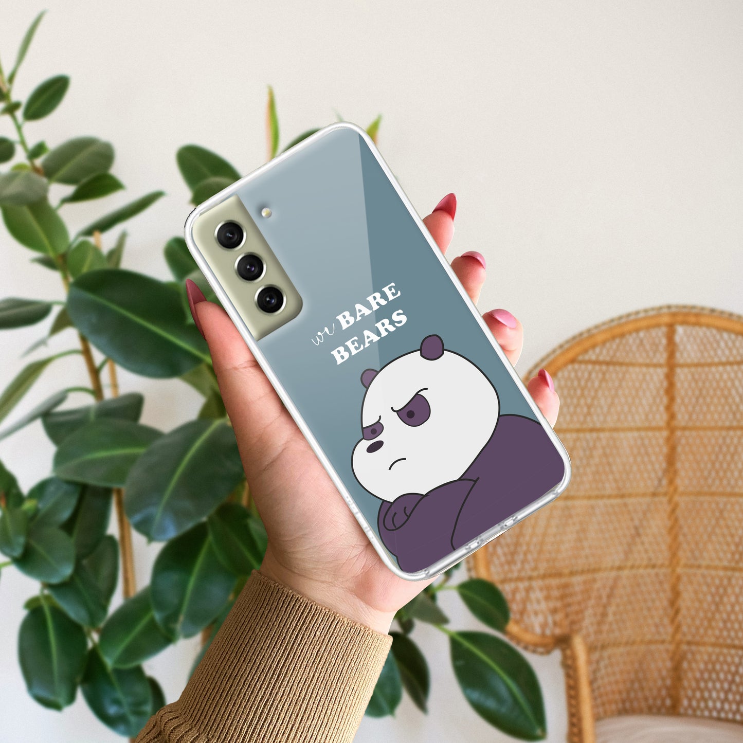 We Bare Bears Transparent Silicon Case Blue For Samsung