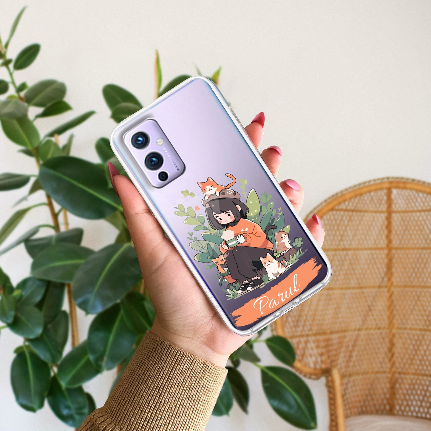 Cat Lover Customize Transparent Silicon Case For OnePlus