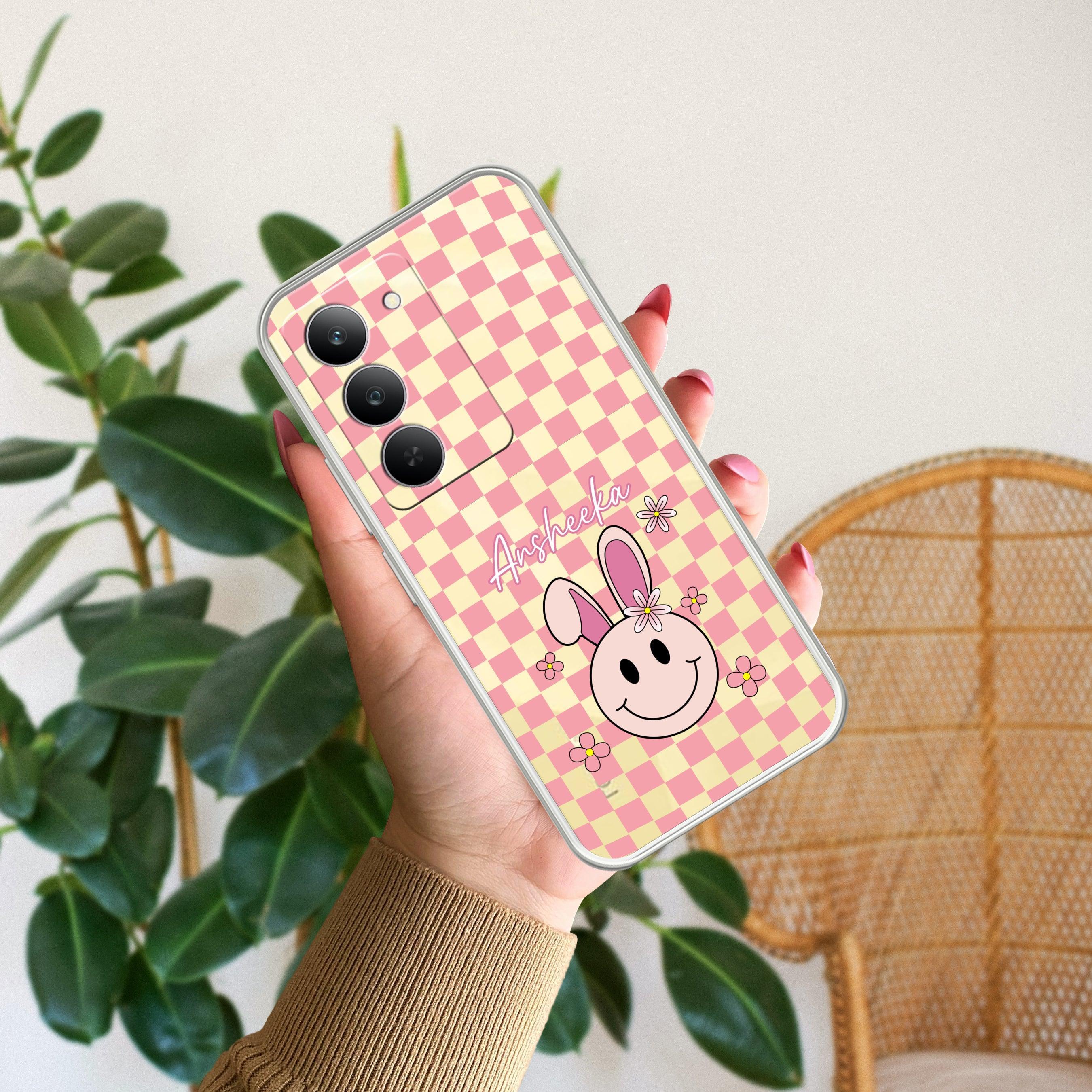 Cute Bunny Customize Anti Yelllow Case For Realme 14x 5G