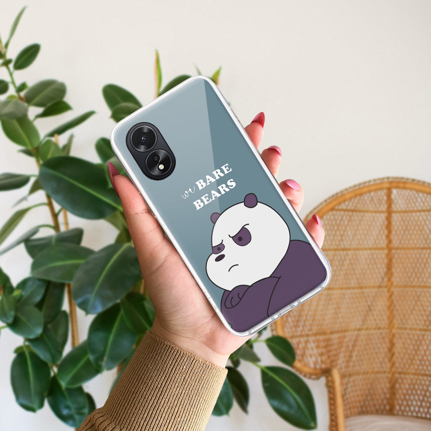 We Bare Bears Transparent Silicon Case Blue For Oppo