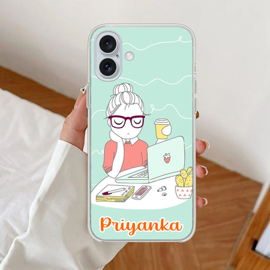 Creator Girl Customize Transparent Silicon Case For iPhone