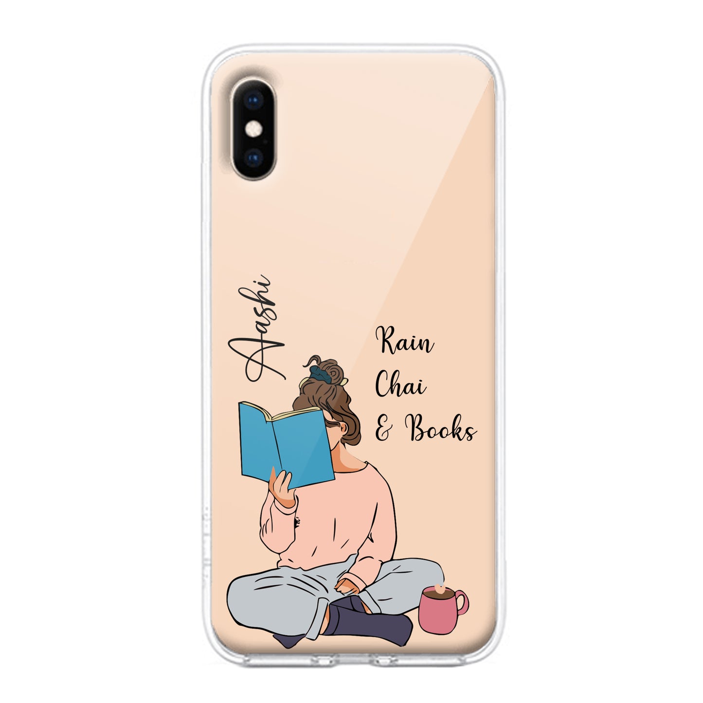 Girl with Book Customize Transparent Silicon Case For iPhone