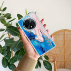 Blue Gradient Marble Customize Anti Yellow Case For Oppo F27 5G