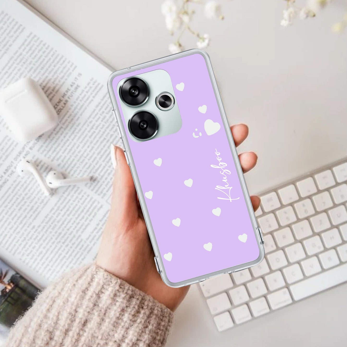 Be Loved Customize Transparent Silicon Case Purple For Poco