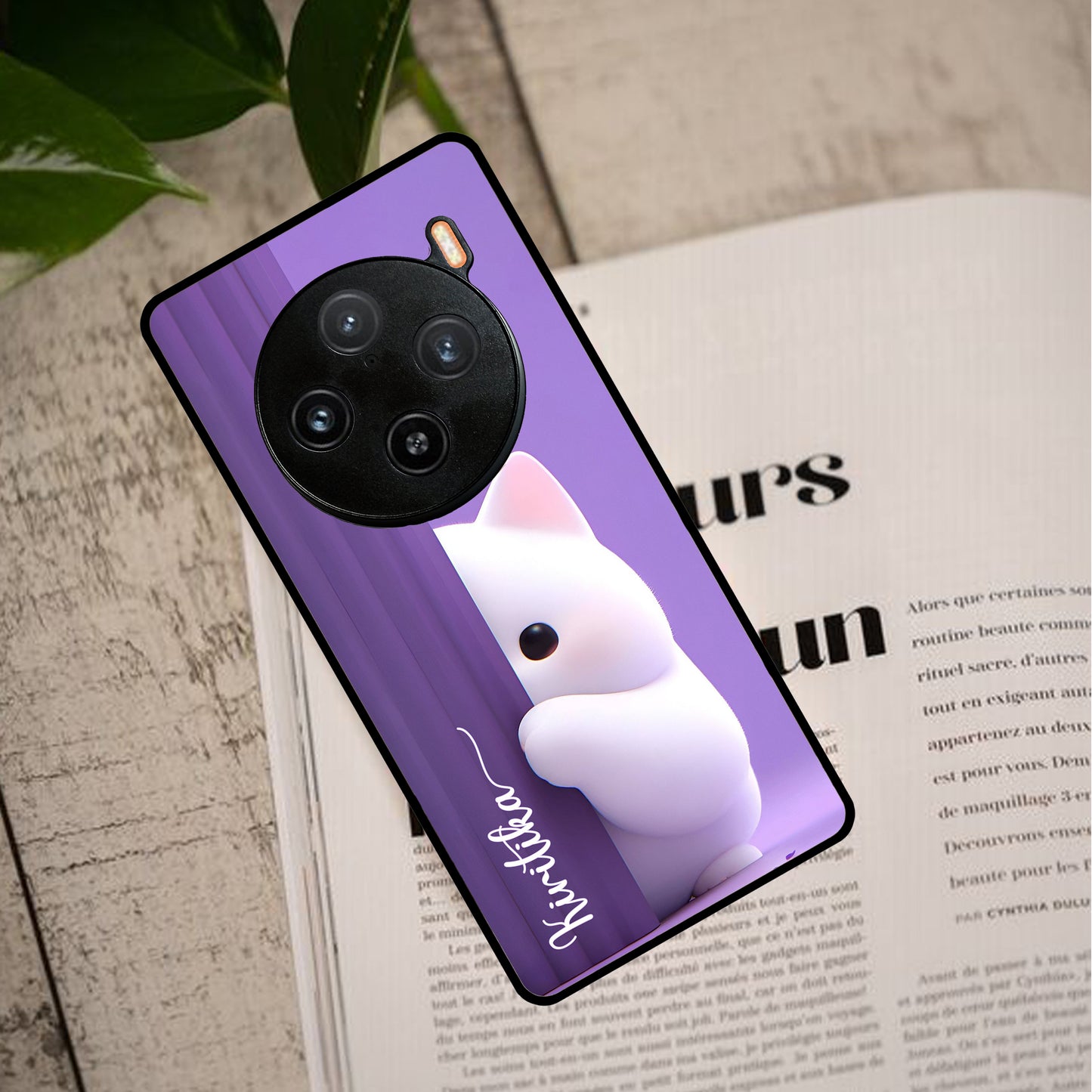 Cute KItten Glossy Metal Case Cover For Vivo