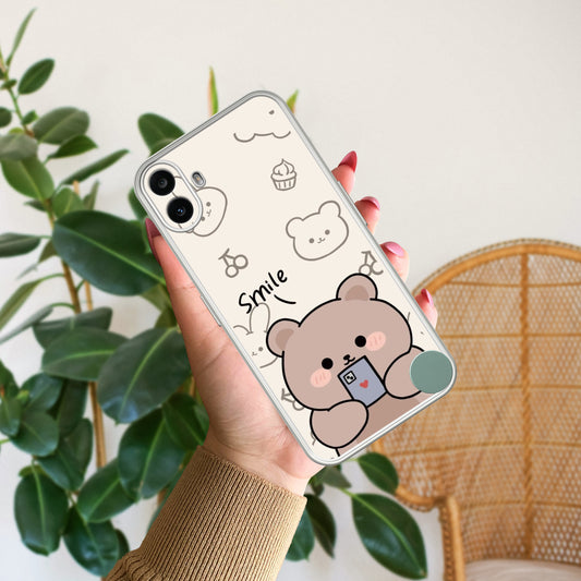 Cute Bear Transparent Silicon Case For Nothing