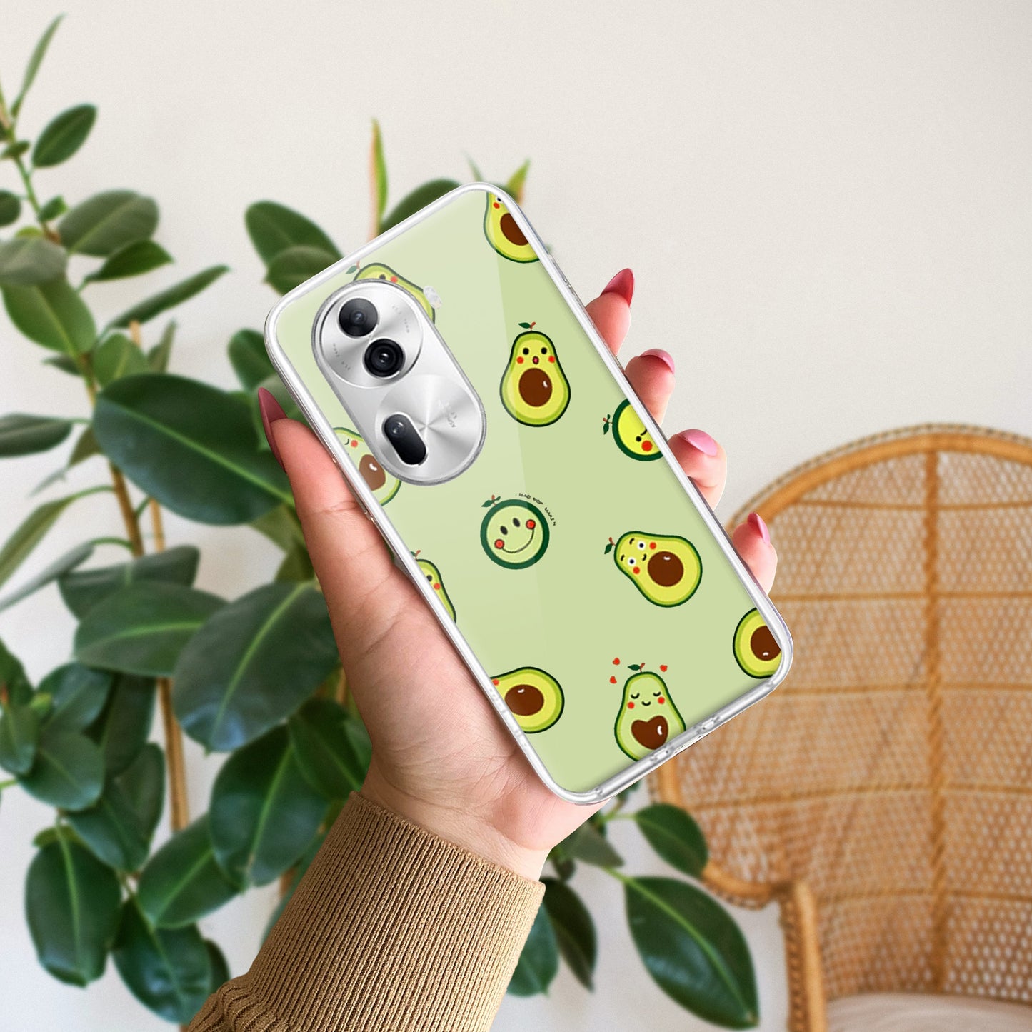 Cute Avocado Customize Transparent Silicon Case For Oppo