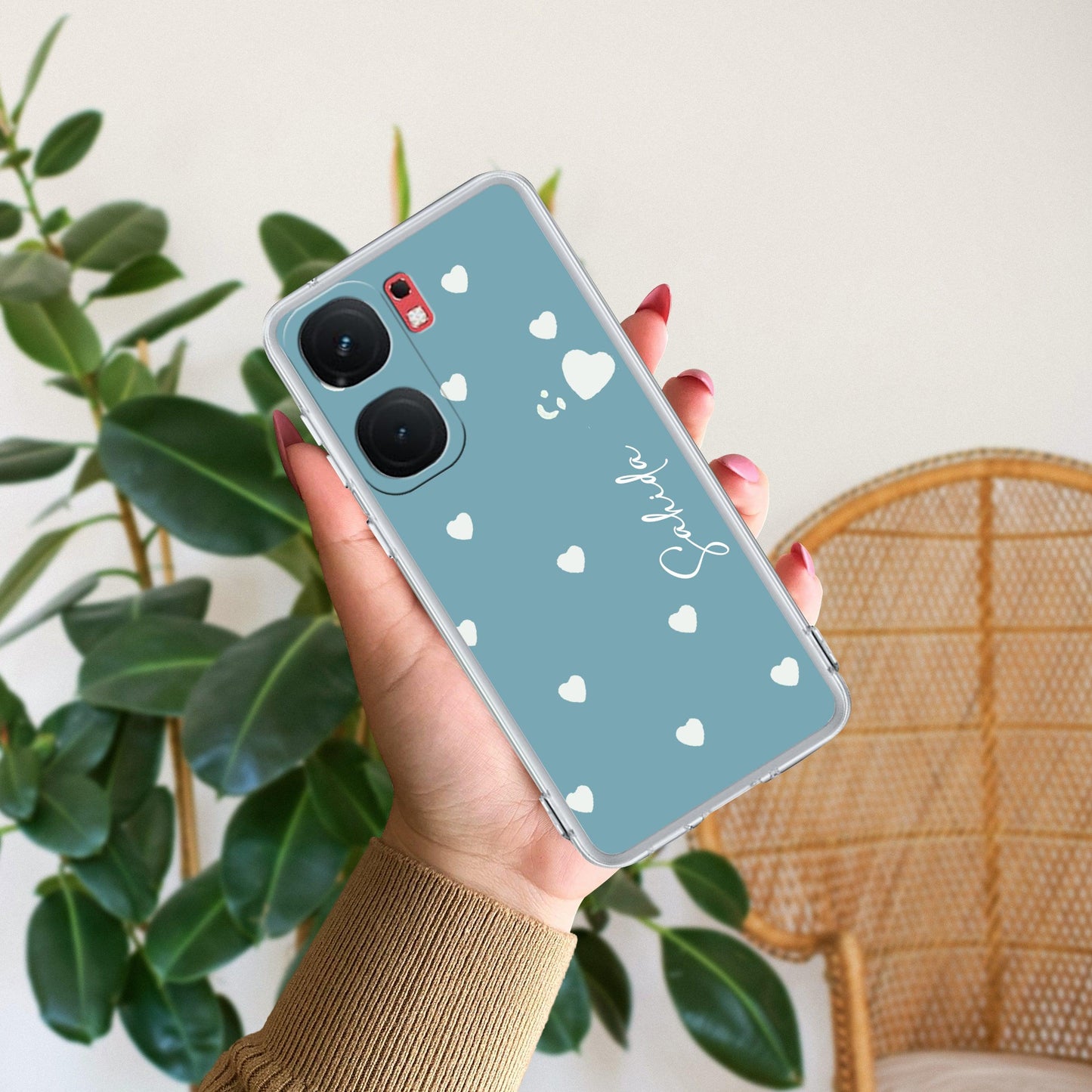 Be Loved Customize Transparent Silicon Case Sky Blue For iQOO