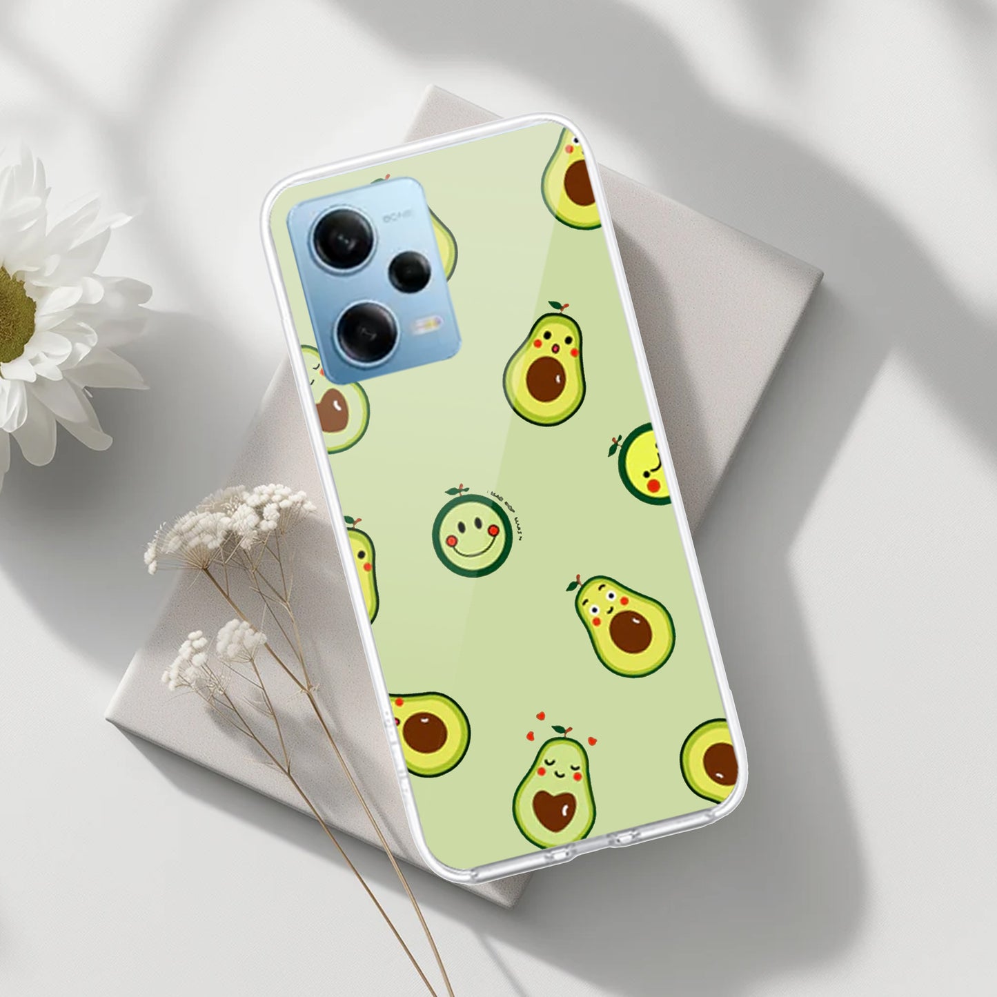 Cute Avocado Customize Transparent Silicon Case For Poco