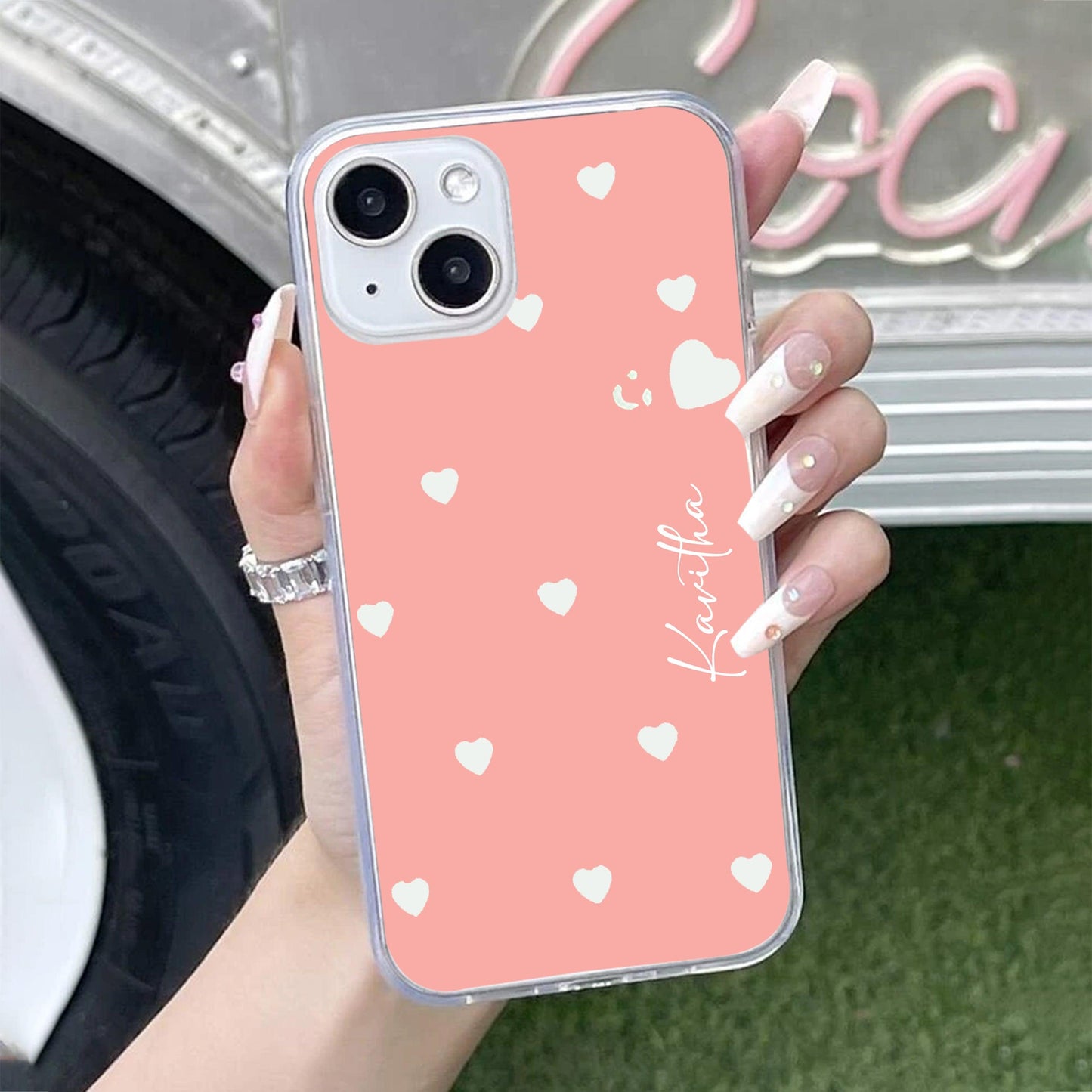 Be Loved Customize Transparent Silicon Case Peach For iPhone