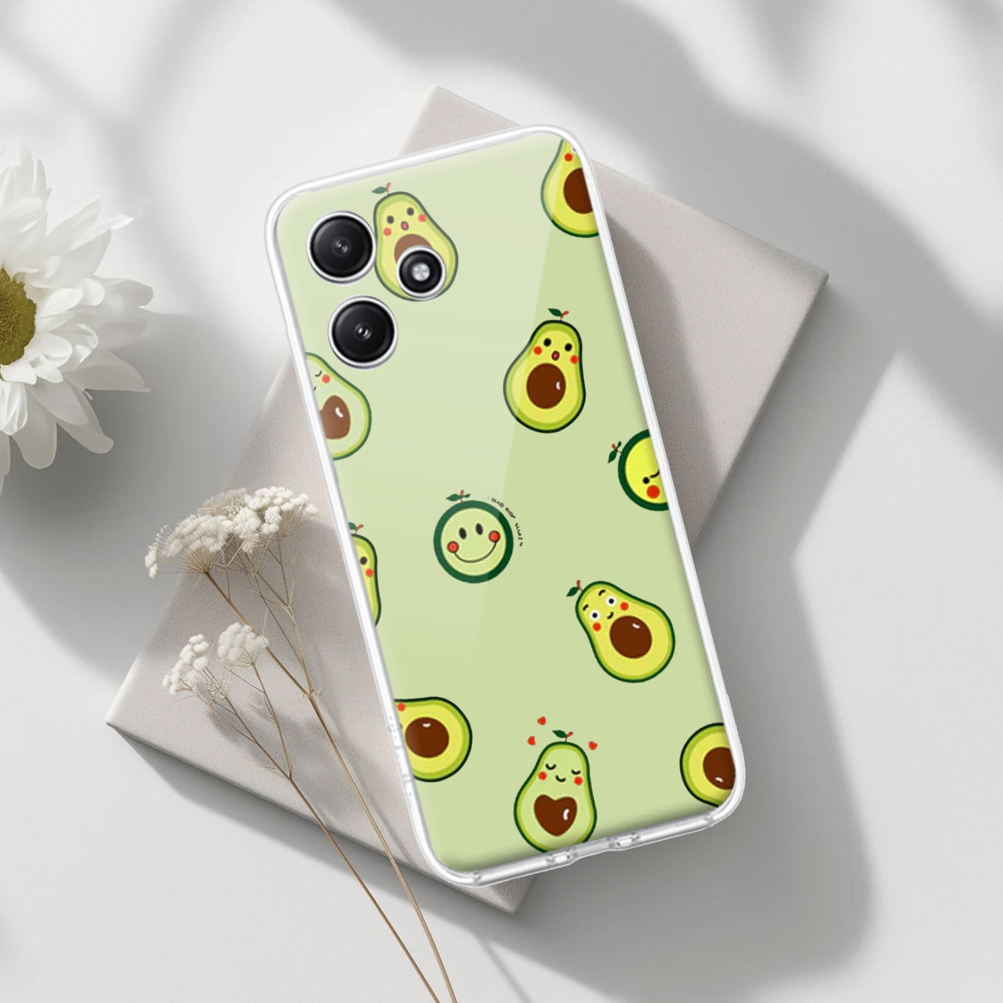 Cute Avocado Customize Transparent Silicon Case For Poco