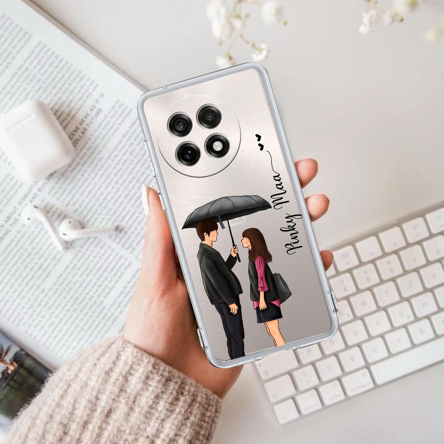 Caring Couple Customize Transparent Silicon Case For OnePlus