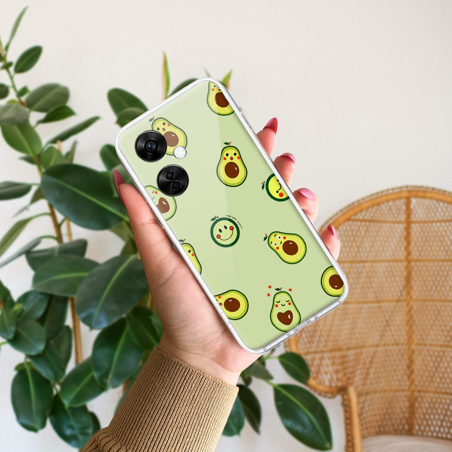 Cute Avocado Customize Transparent Silicon Case For OnePlus