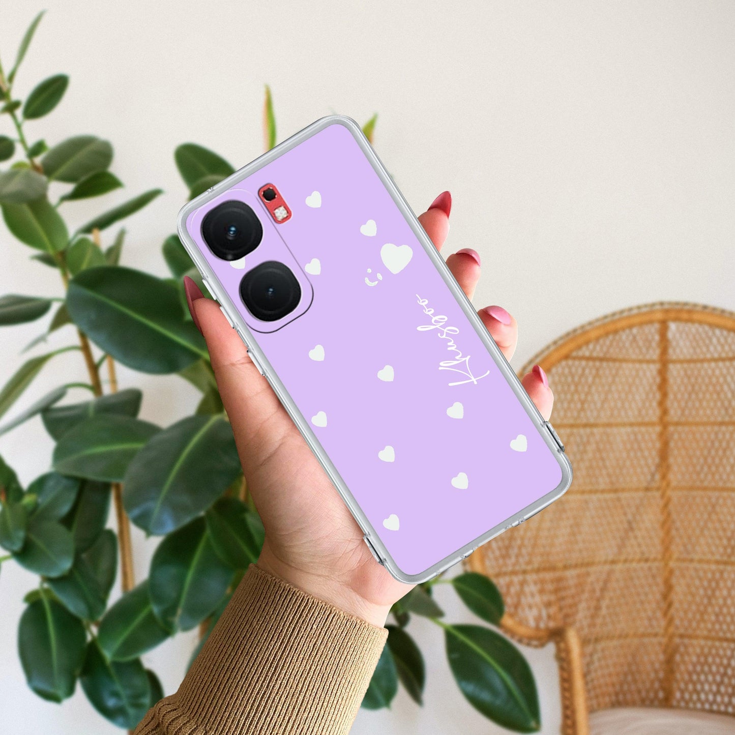 Be Loved Customize Transparent Silicon Case Purple For iQOO