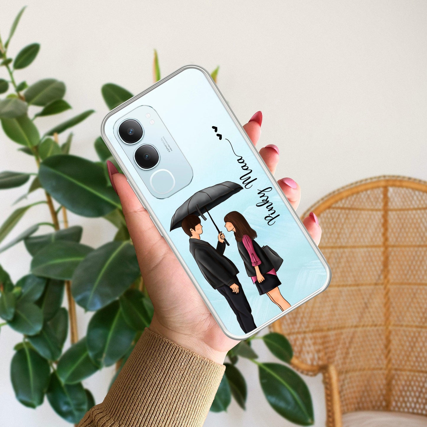 Caring Couple Customize Transparent Silicon Case For Vivo