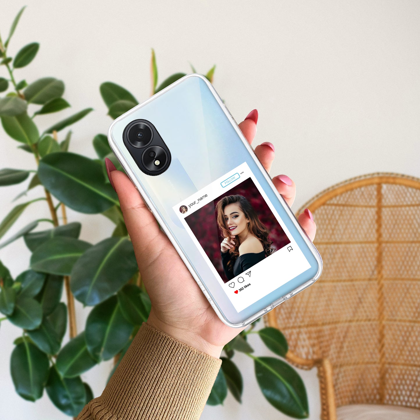 Customize Photo With Name Transparent Silicon Case For Oppo