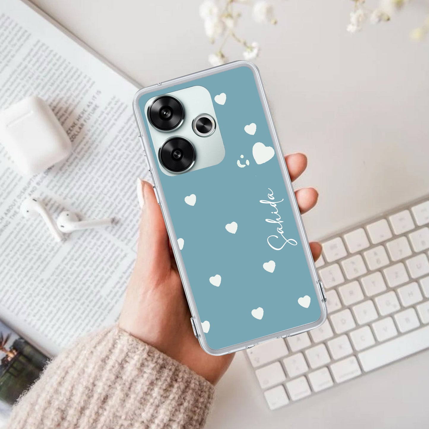 Be Loved Customize Transparent Silicon Case Sky Blue For Poco