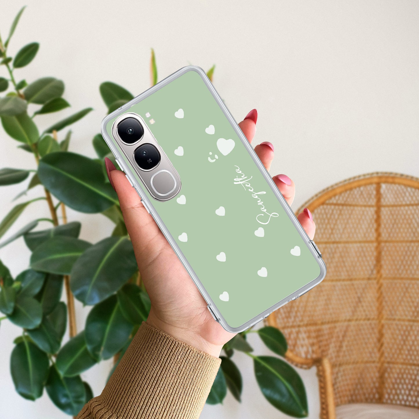 Be Loved Customize Transparent Silicon Case Mint Green For Vivo