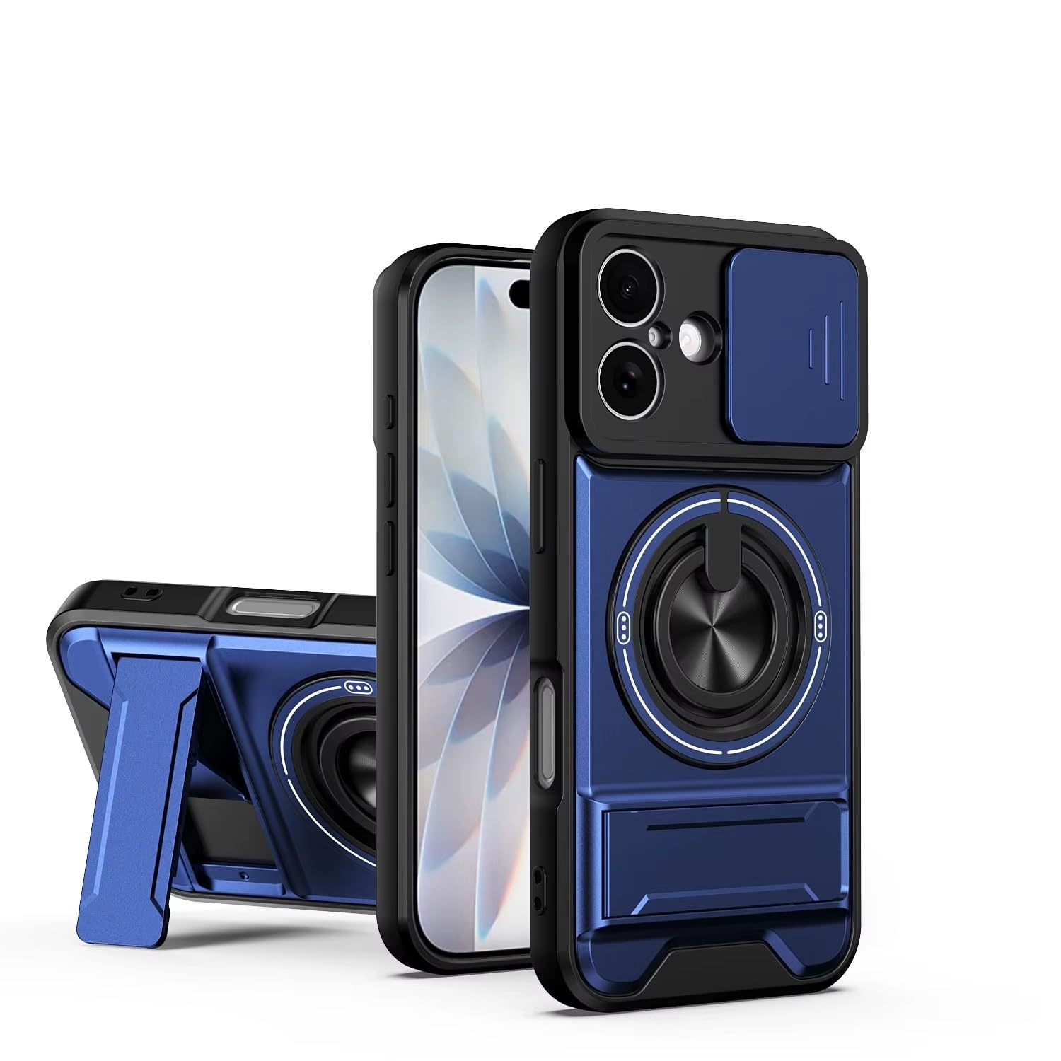 Slide Camera Lens Protection Amor Shockproof Magnetic Phone Case for iPhone