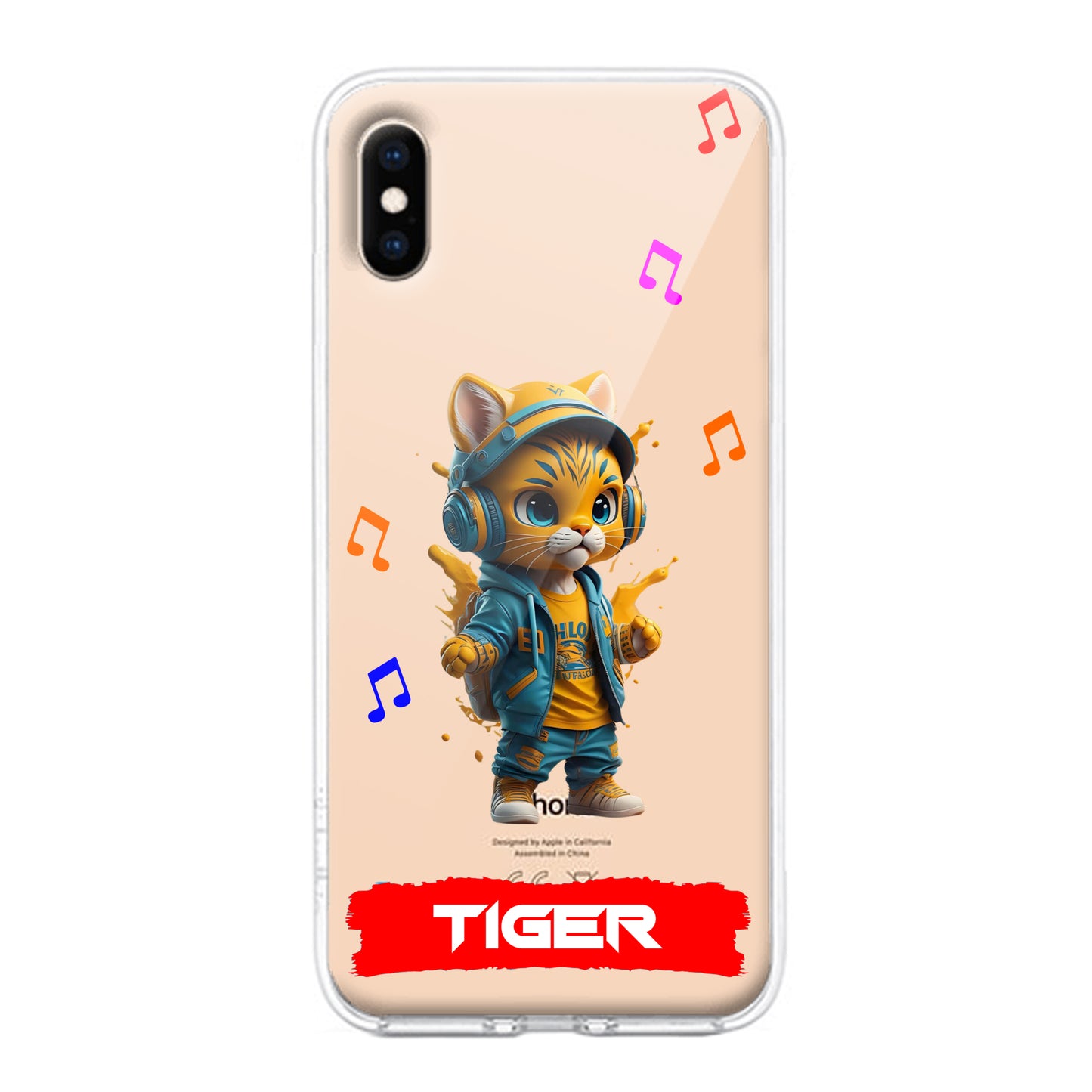 Music Cat Customize Transparent Silicon Case For iPhone