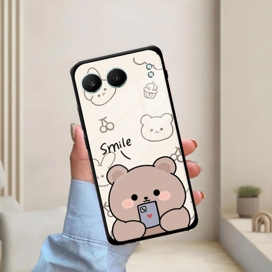 Cute Bear Glossy Metal Case Cover For OnePlus