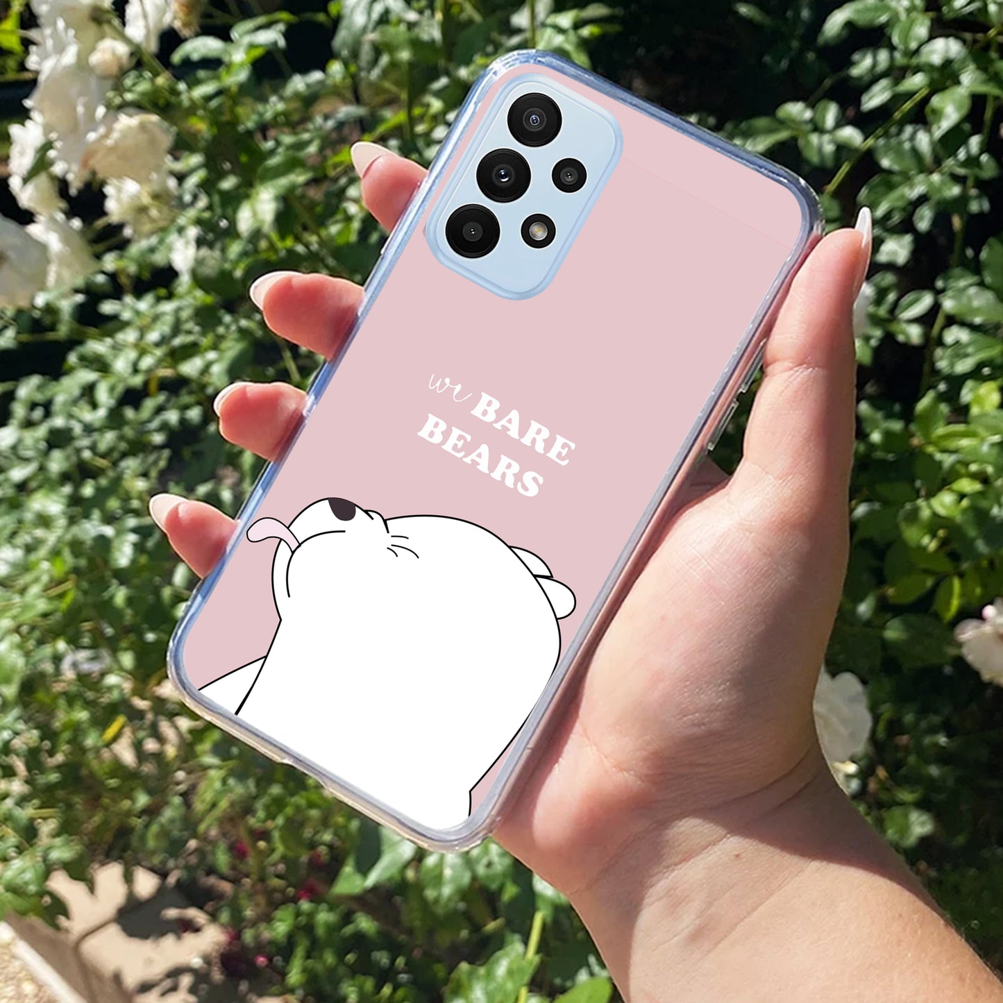 We Bare Bears Transparent Silicon Case Pink For Samsung