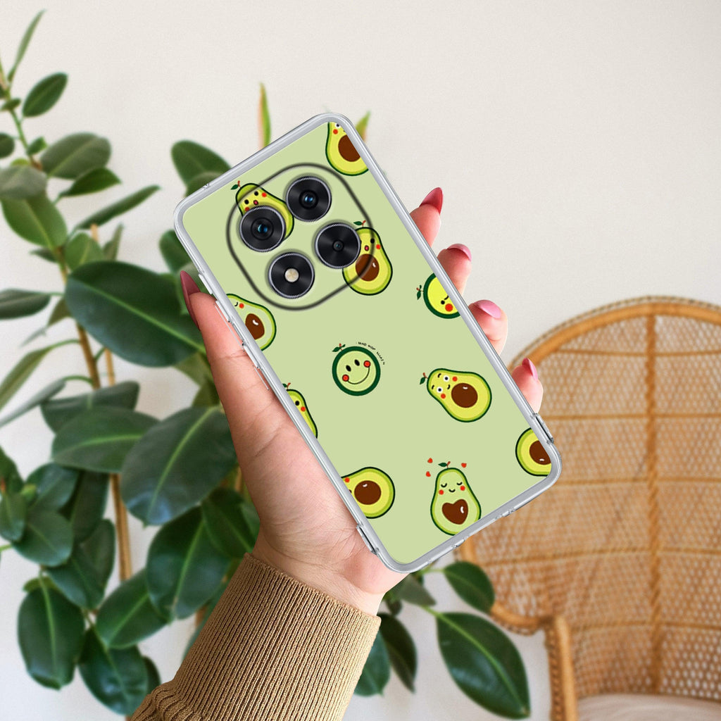 Cute Avocado Transparent Silicon Case For Redmi 13 5G