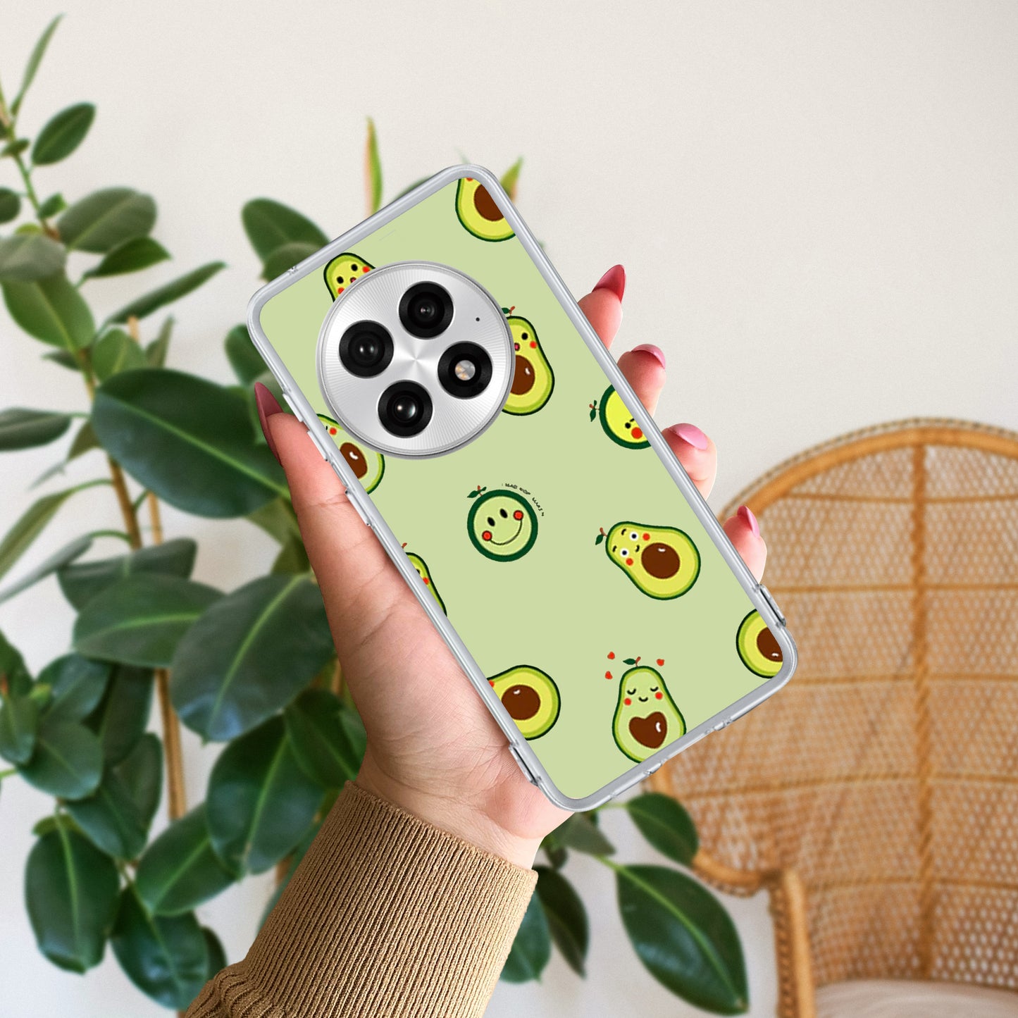 Cute Avocado Customize Transparent Silicon Case For OnePlus