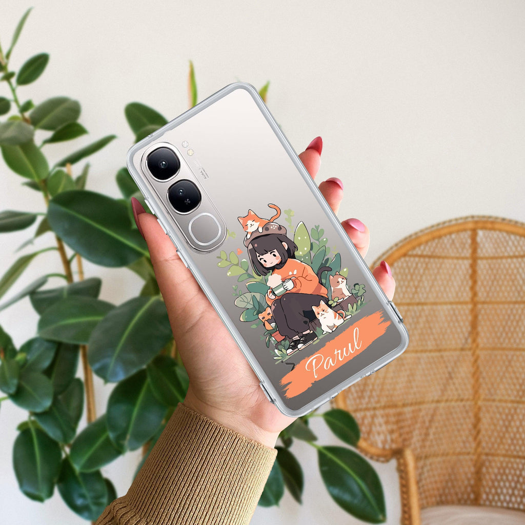 Cat Lover Customize Transparent Silicon Case For Vivo V21 5G