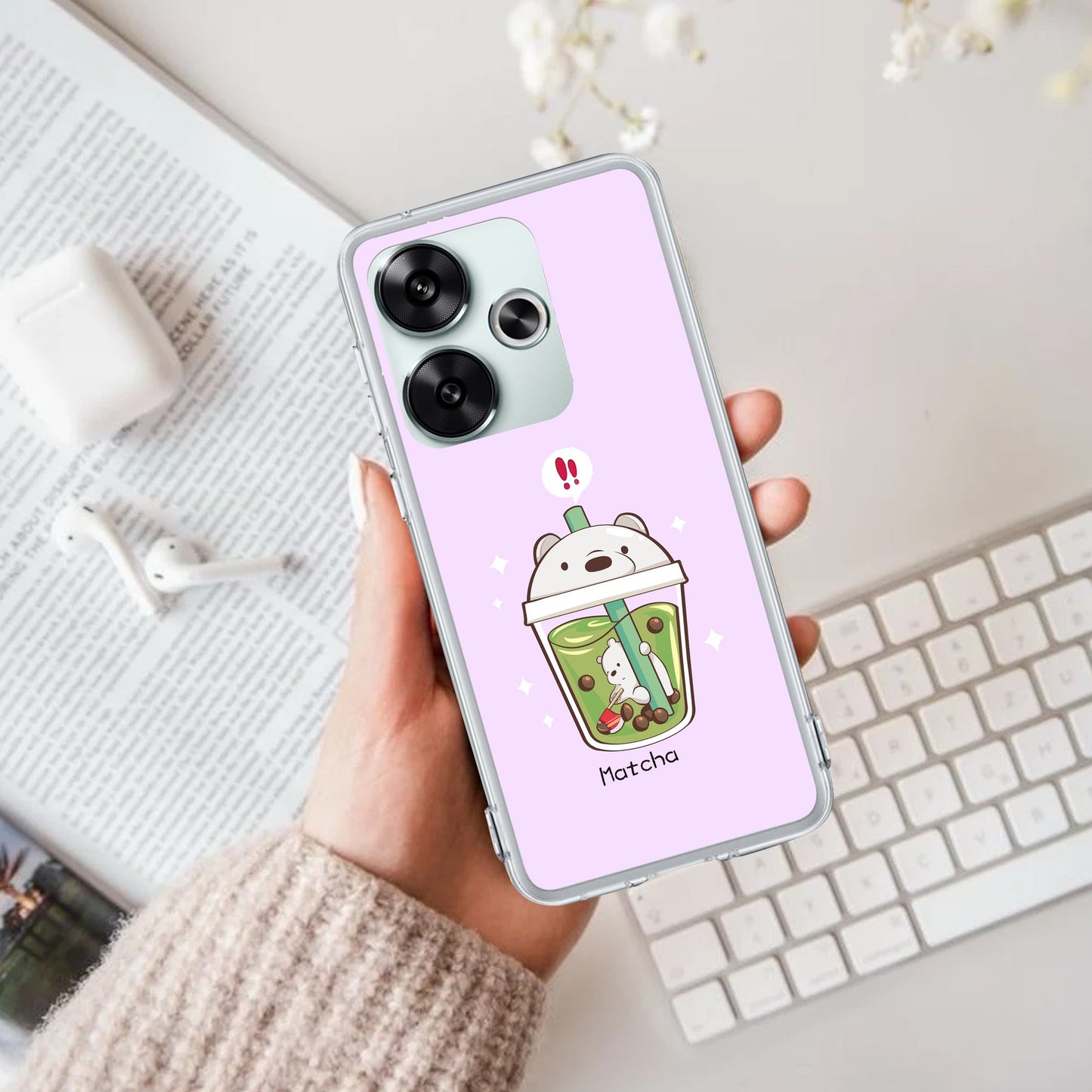 Cartoon Matcha Tea We Bare Bears Silicon Case For Poco