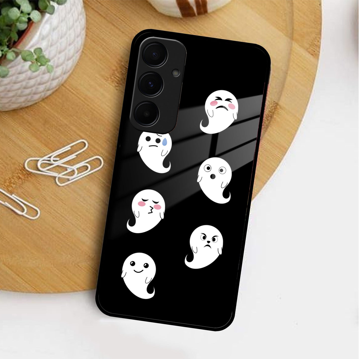 Cute Ghost Glass Case Cover For Samsung