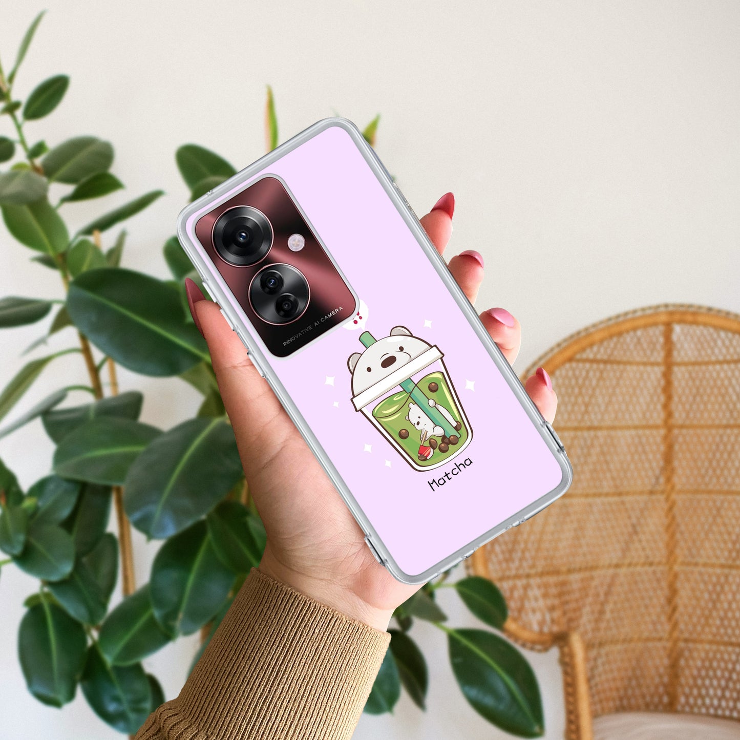 Cartoon Matcha Tea We Bare Bears Silicon Case For Oppo