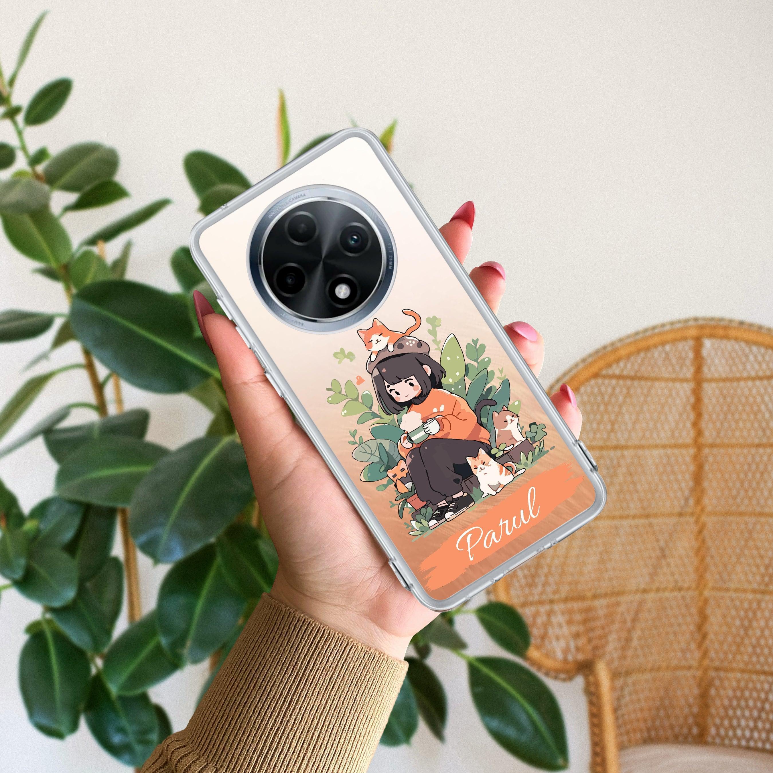 Cat Lover Customize Anti Yellow Case For Oppo F27 5G
