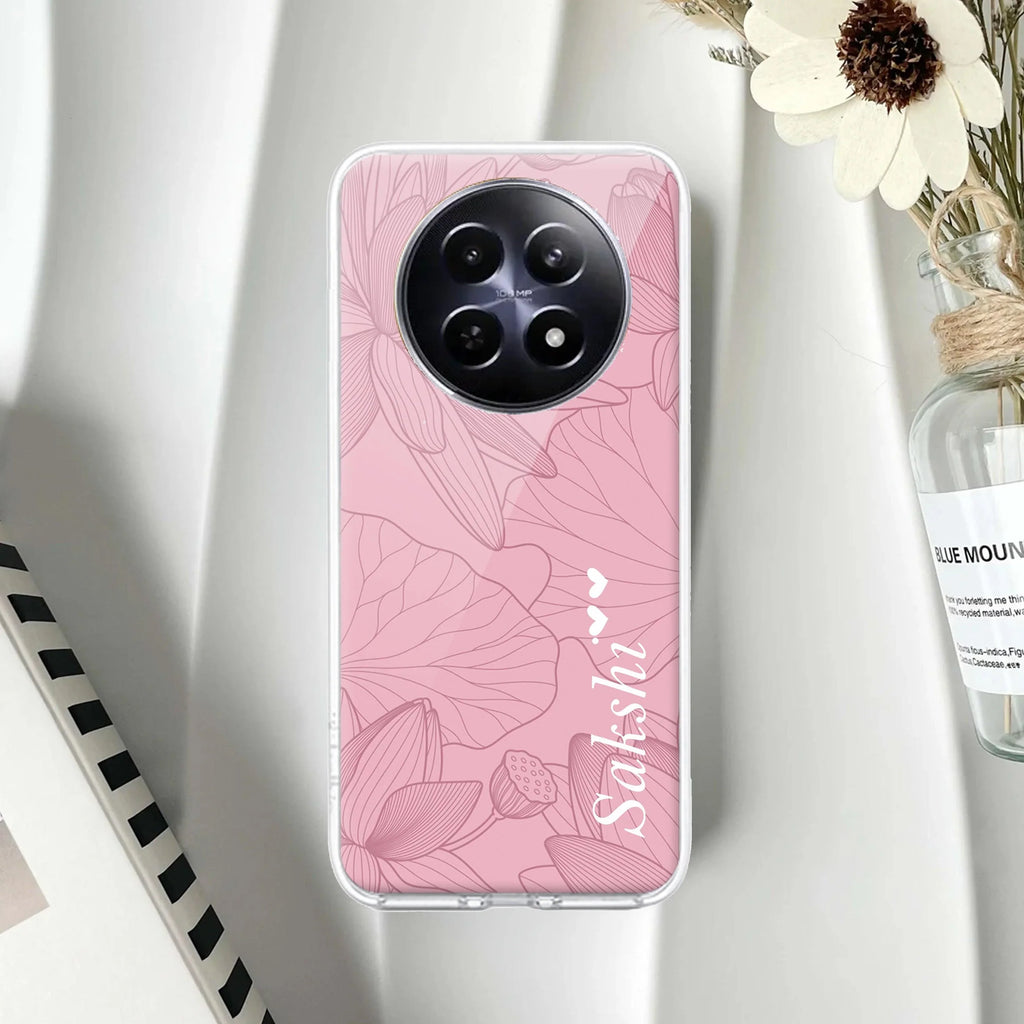 Customized luxury Peach leaves Transparent Silicon Case For Realme Narzo 70 Pro 5G