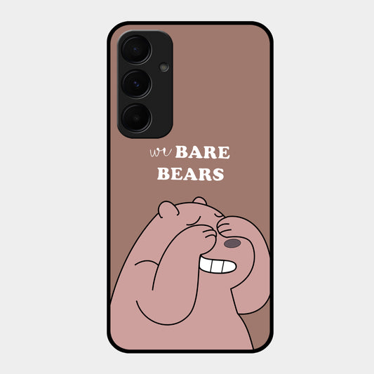 We Bare Bears Brown Glossy Metal Case Cover For Samsung