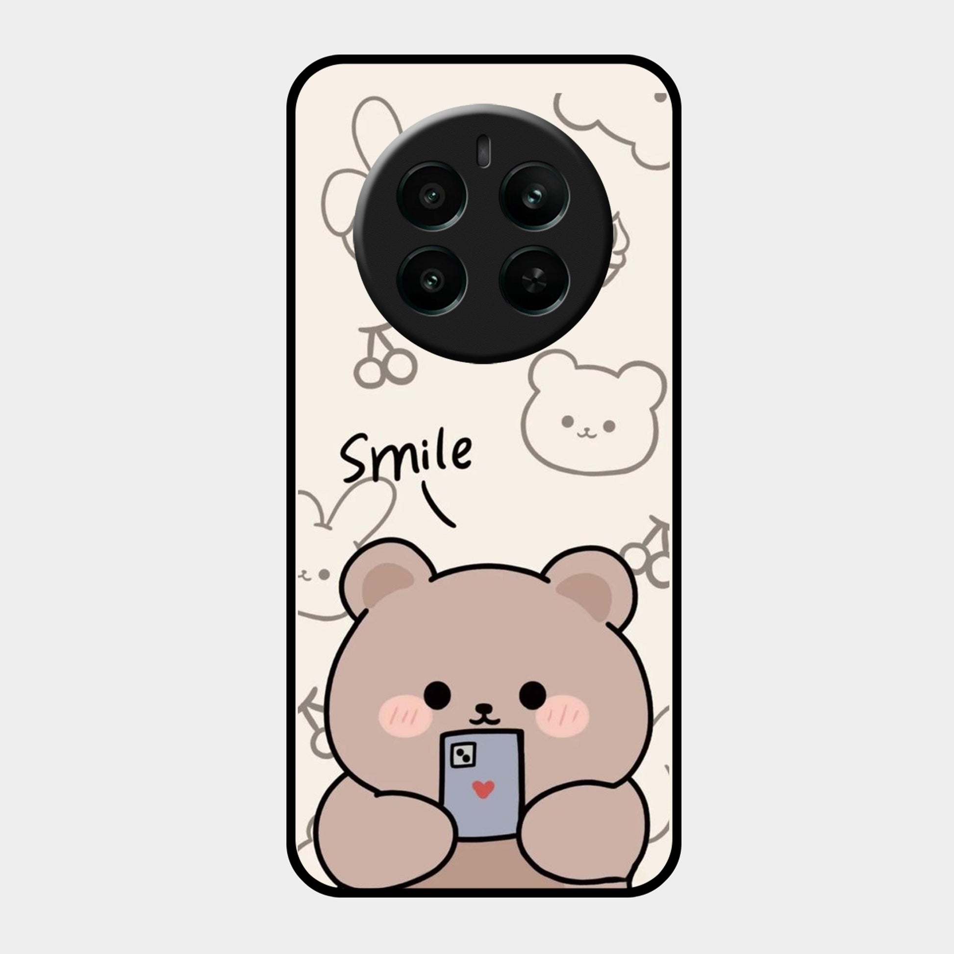 Cute Bear Glossy Metal Case Cover For Realme - ShopOnCliQ