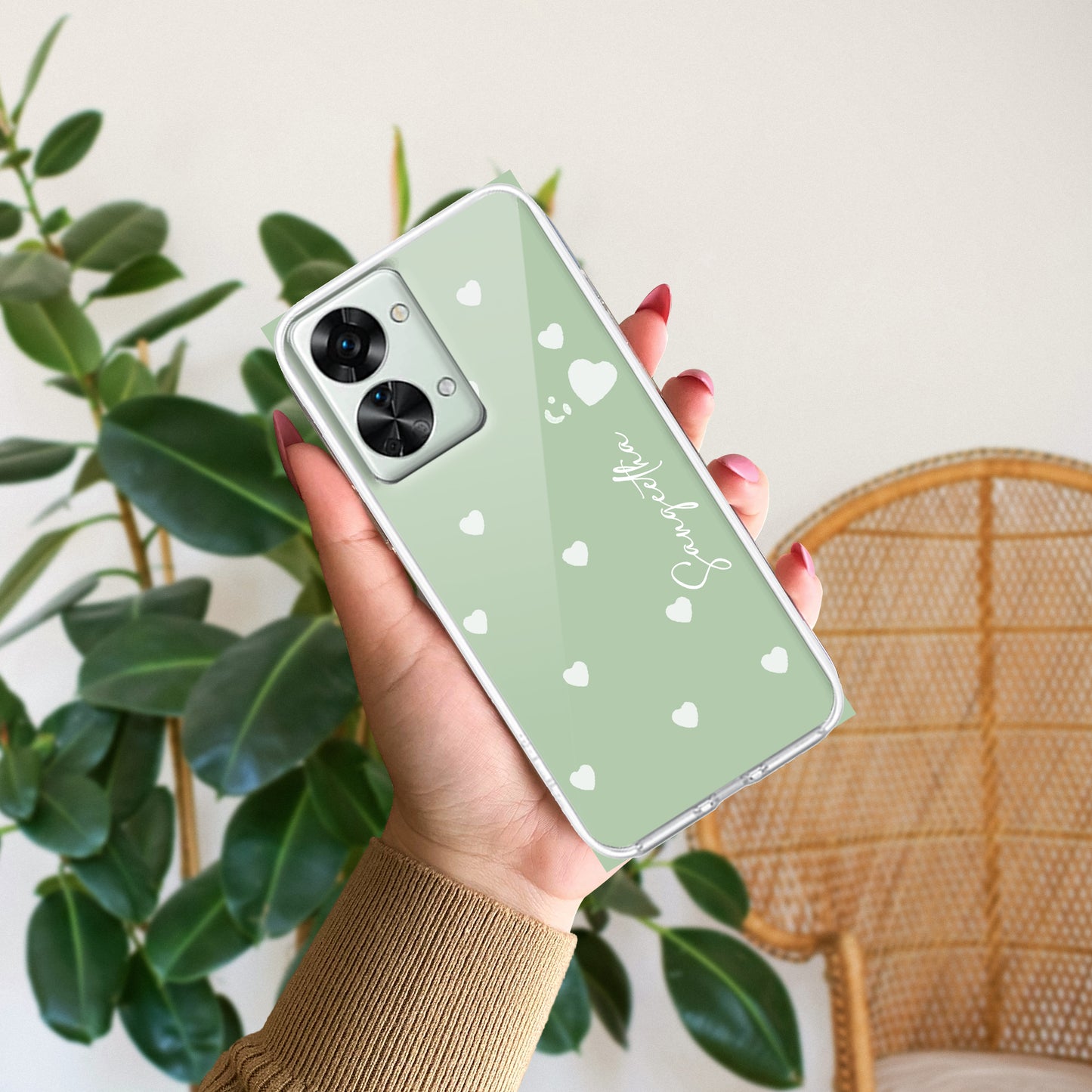 Be Loved Customize Transparent Silicon Case Mint Green For OnePlus