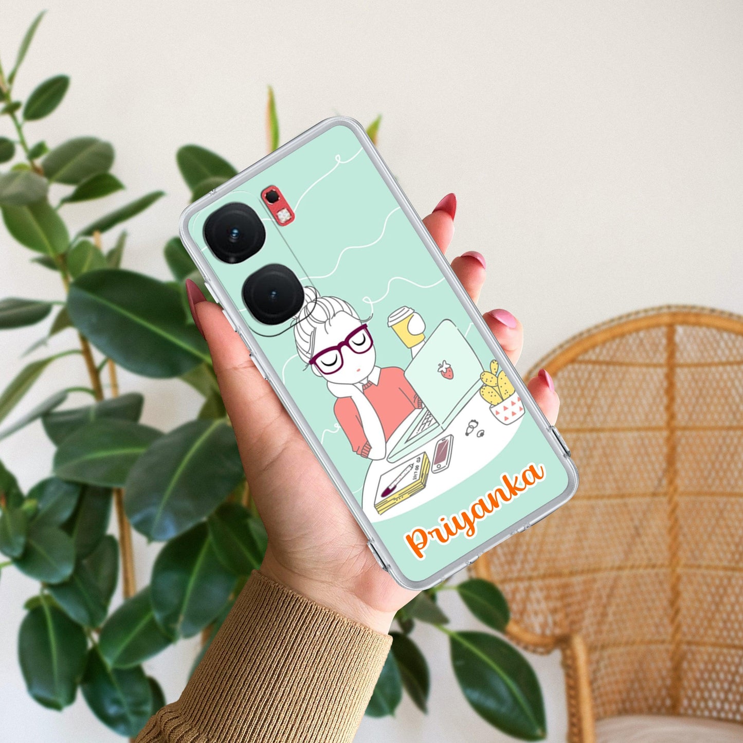 Creator Girl Customize Transparent Silicon Case For iQOO