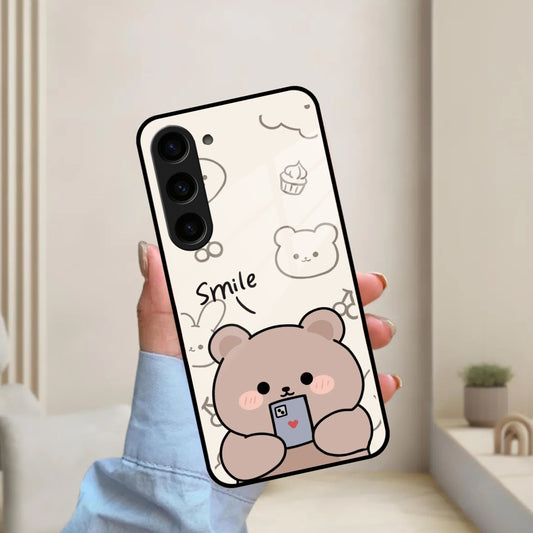 Cute Bear Glossy Metal Case Cover For Samsung