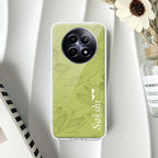 Customized luxury Mint Green leaves Transparent Silicon Case For Realme 12 Plus 5G