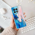 Blue Gradient Marble Customize Anti Yellow Case For OnePlus 13R 5G