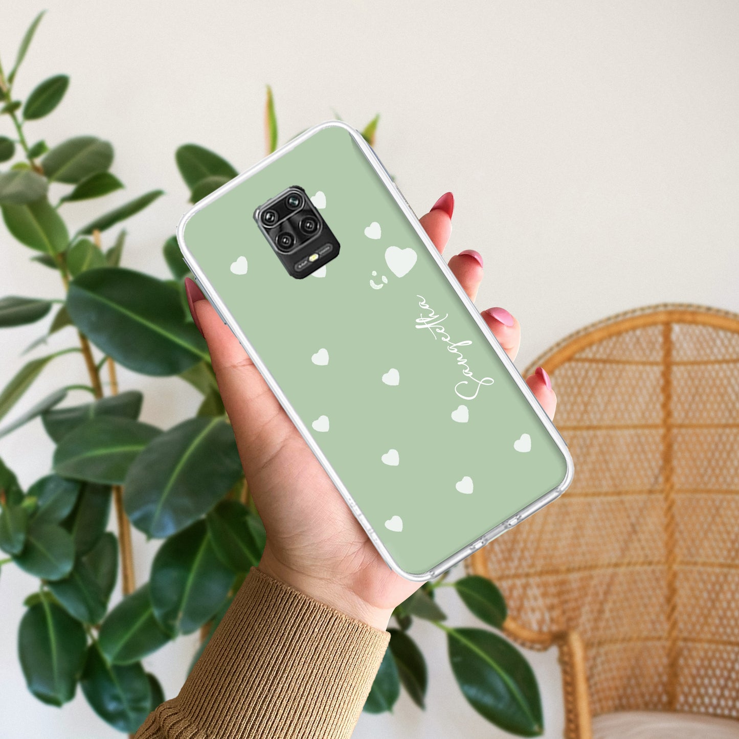 Be Loved Customize Transparent Silicon Case Mint Green For Poco